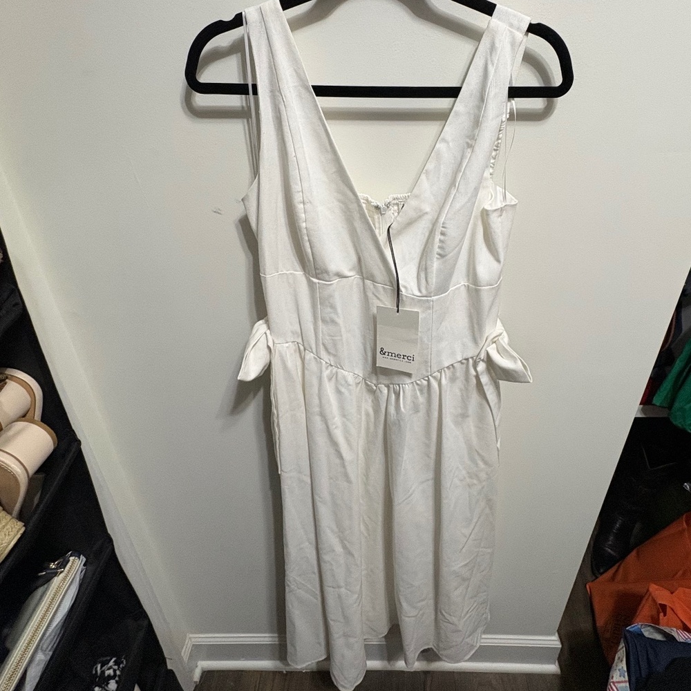 &Merci White Bow Dress